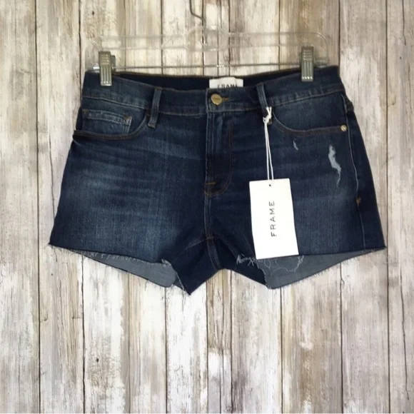 NWT FRAME Le Cutoff Light Distressed Cutoff Shorts - Picture 2 of 7